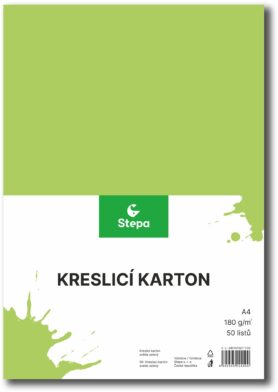 STEPA kreslicí karton A4, 50 listů, 180g/m2, světle zelený