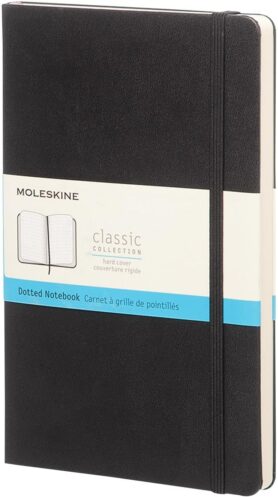 MOLESKINE L, tvrdé desky, tečkovaný, černý