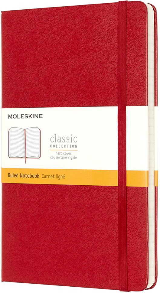 MOLESKINE L, tvrdé desky, linkovaný, červený