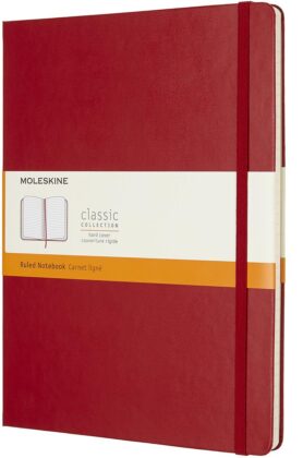 MOLESKINE XL, tvrdé desky, linkovaný, červený
