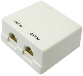 Datacom CAT5E, STP, 2x RJ45, na omítku, spodní vývod