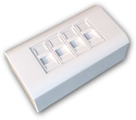 Datacom, CAT5E, STP, 4x RJ45, na omítku i pod omítku
