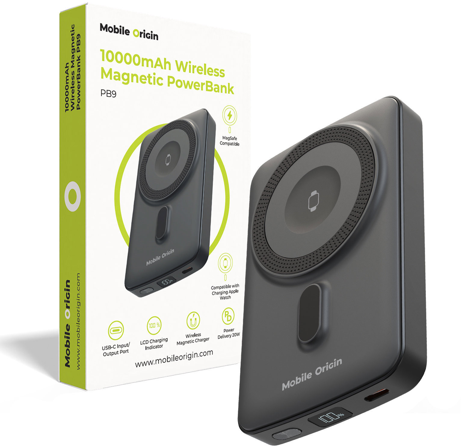 Mobile Origin Wireless Magnetic PowerBank 10000mAh PB9