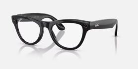 Meta RAY-BAN Meta Skyler (Standard) Smart Glasses - Shiny Black, Clear to Amethyst Transitions