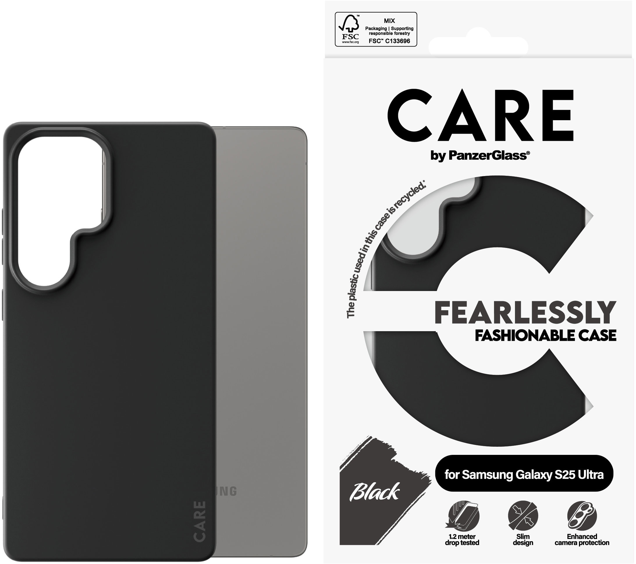 PanzerGlass CARE kryt Samsung Galaxy S25 Ultra Fearlessly černý