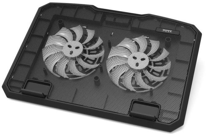 PORT CONNECT COOLER PRO, chladící stojan na notebook, 2x USB, černý