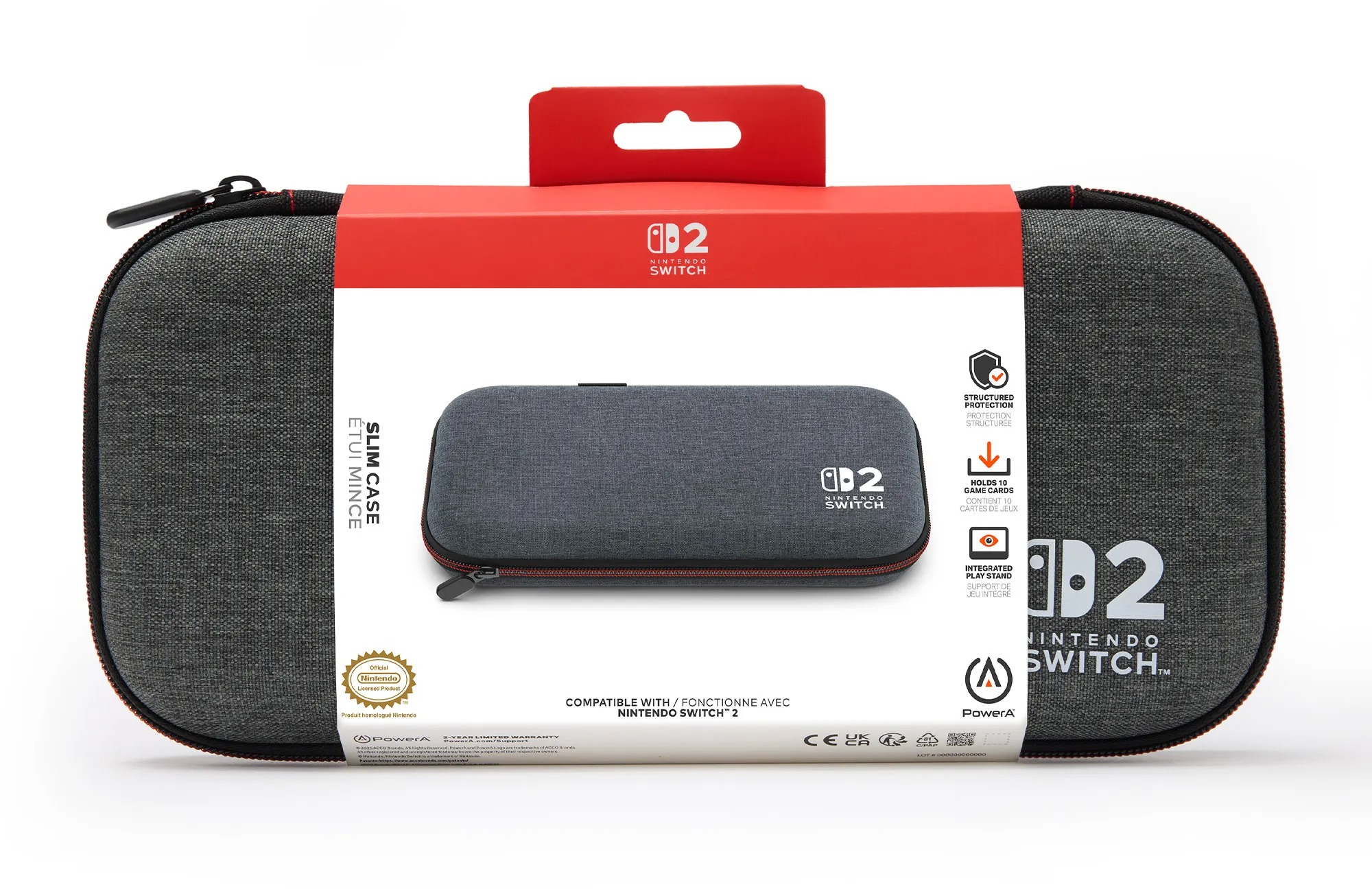 PowerA Slim Case - Nintendo Switch 2 - Dark Heather Grey