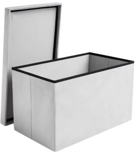 Ruhhy 25994 Taburet skládací látkový, 60 × 30 × 30 cm, nosnost 80 kg, světle šedý