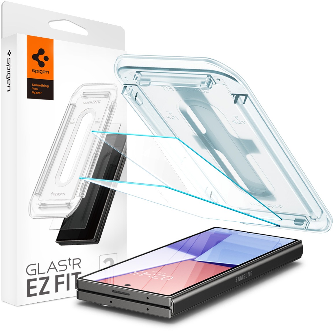 Spigen Glass tR EZ Fit Cover 2 Pack Samsung Galaxy Z Fold6