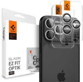 Spigen Glass tR EZ Fit Optik Pro 2 Pack Silver iPhone 17/16/15/14 Pro / 17/16/15/14 Pro Max