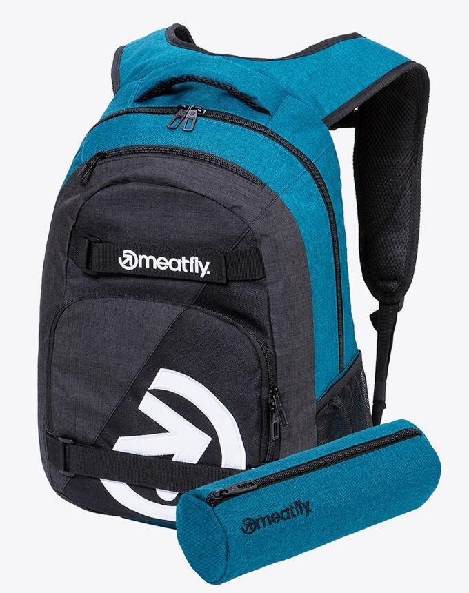 Meatfly EXILE Backpack, Petrol Heather / Charcoal Heather