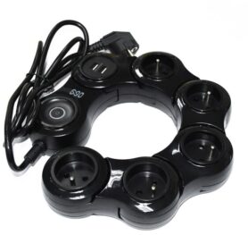 IN Přepěťová ochrana SNAKE 1.5, 5 zásuvek, 2 USB, černá