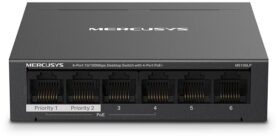 Mercusys MS106LP, 6-Port switch, 4-Port PoE+