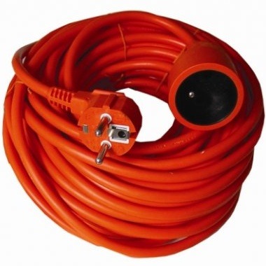 PremiumCord prodlužovací 20m 230V, oranžový