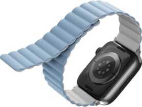 Uniq Revix Reversible Magnetic řemínek pro Apple Watch 38/40/41mm bílý/modrý