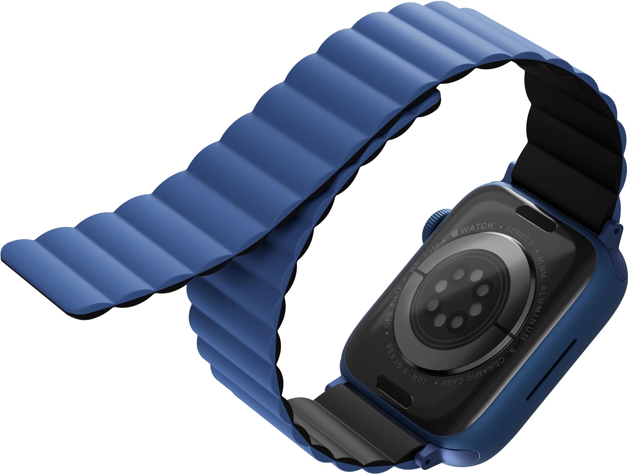 Uniq Revix Reversible Magnetic řemínek pro Apple Watch 42/44/45/Ultra 49mm modrý/černý