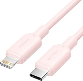 Vention USB 2.0 Type-C Male to Lightning Male 3A Cable 1M Pink PVC Type