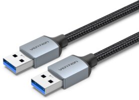 Vention Cotton Braided USB 3.0 A Male to A Male Cable 3M Gray Aluminum Alloy Type