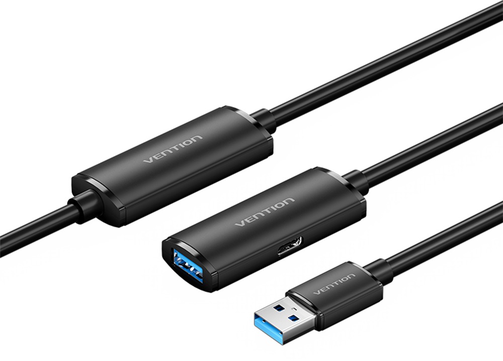 Vention USB 3.0 Type-A Male to Type-A Female Active Extension Cable 10M Black