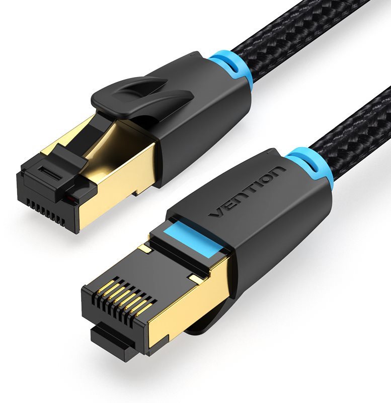 Vention Cotton Braided Cat.8 SFTP Patch Cable 5m Black