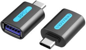 Vention USB-C (M) to USB 3.0 (F) OTG Adapter Black PVC Type