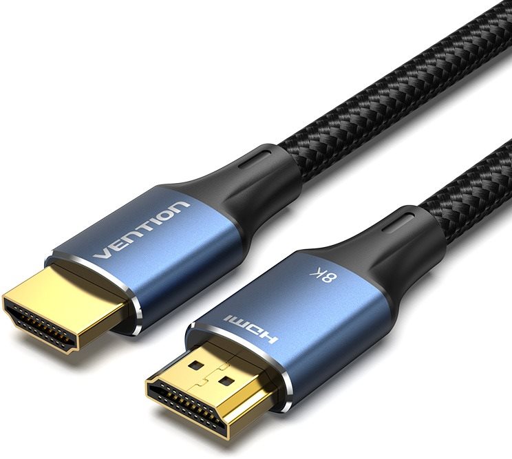 Vention Cotton Braided HDMI 2.1 Cable 8K 2m Blue Aluminum Alloy Type