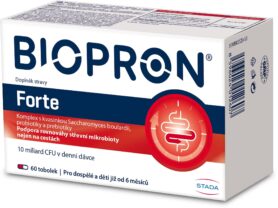 Biopron Forte, probiotika a prebiotika na cesty nebo při průjmu, 60 tobolek
