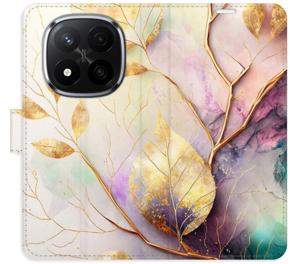 iSaprio Flip pouzdro Gold Leaves 02 pro Xiaomi Redmi Note 14 Pro 5G/14 Pro+ 5G
