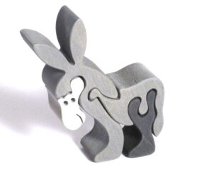 Fauna Dřevěné vkládací puzzle z masivu malý oslík