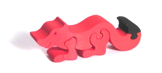 Fauna Dřevěné vkládací puzzle z masivu malá liška
