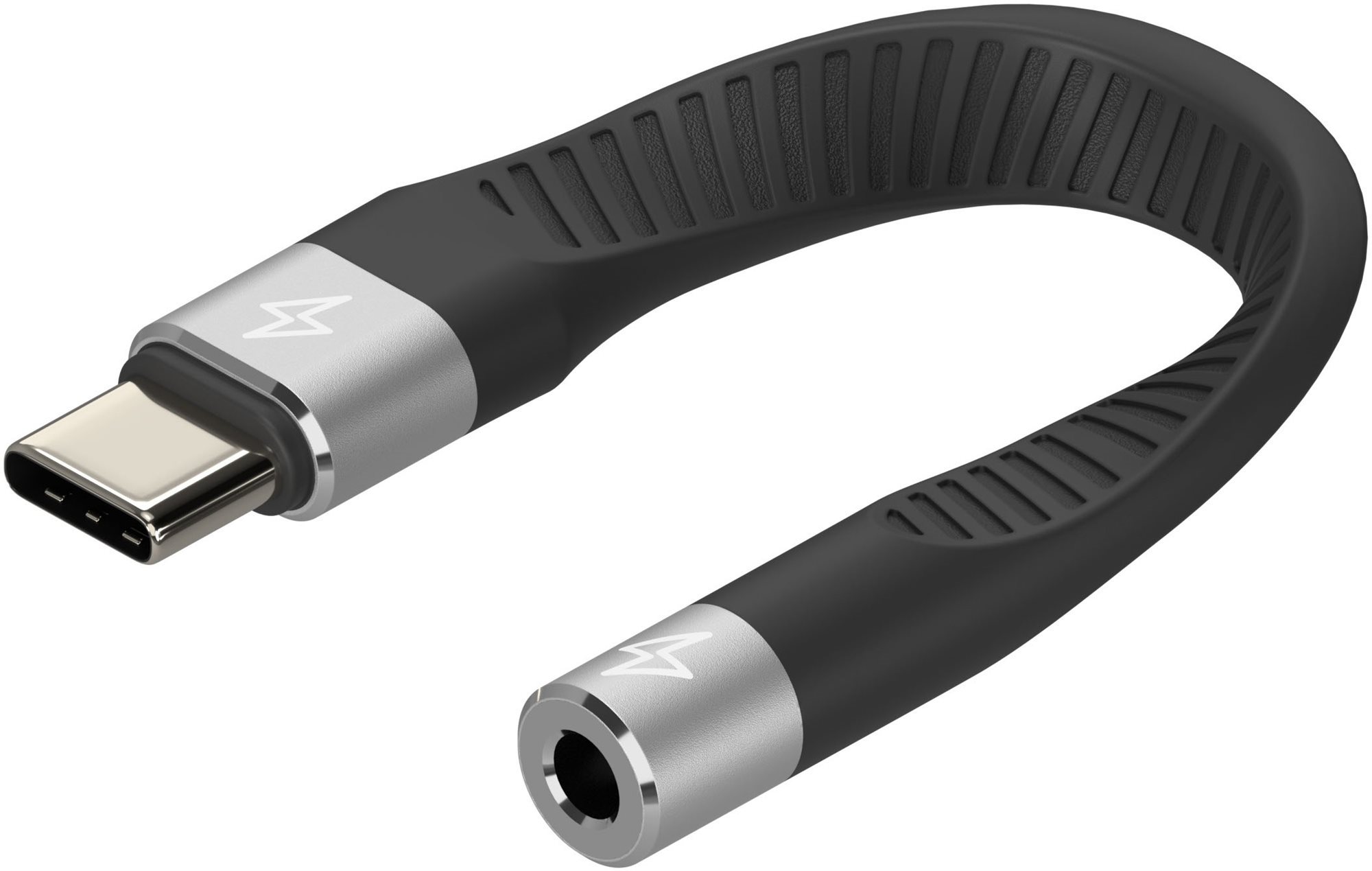 AlzaPower FlexCore USB-C (M) to 3,5mm Jack (F) černý