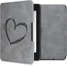 KW Mobile - Brushed Heart - KW4974707 - pouzdro pro Amazon Kindle Paperwhite 1/2/3 - šedé
