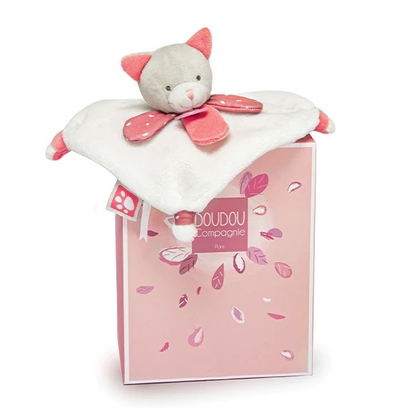 Doudou Plyšová mini hračka muchláček 20 cm kočka