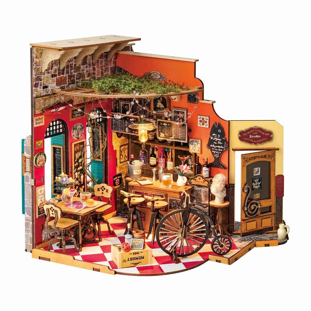 RoboTime 3D dřevěná skládačka Miniatura domečku Bar a bistro Cheers