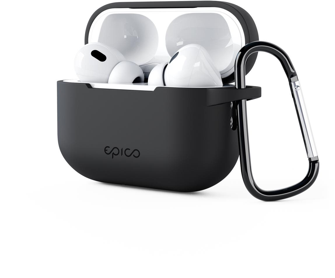 Epico silikonové pouzdro pro Airpods Pro 2 s karabinou - černé