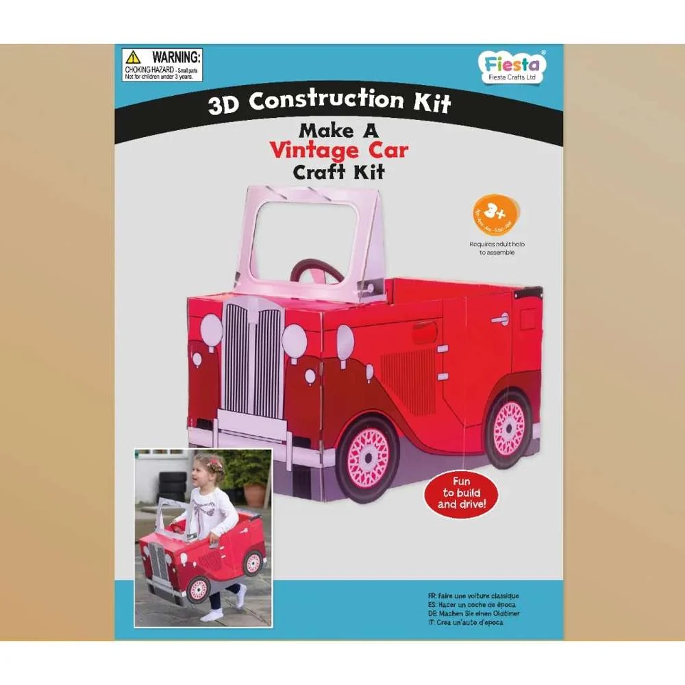 Fiesta Crafts 3D skládačka Vintage auto červené