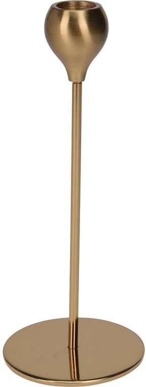 Koopmann International Hliníkový svícen hladký, na kónickou svíčku 90 × 90 × 220 mm, zlatý