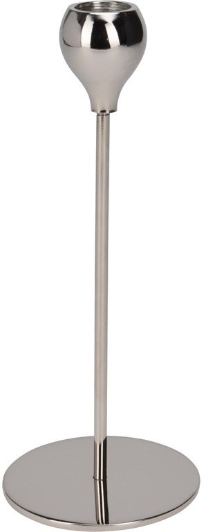Koopmann International Hliníkový svícen hladký, na kónickou svíčku 90 × 90 × 220 mm, stříbrný