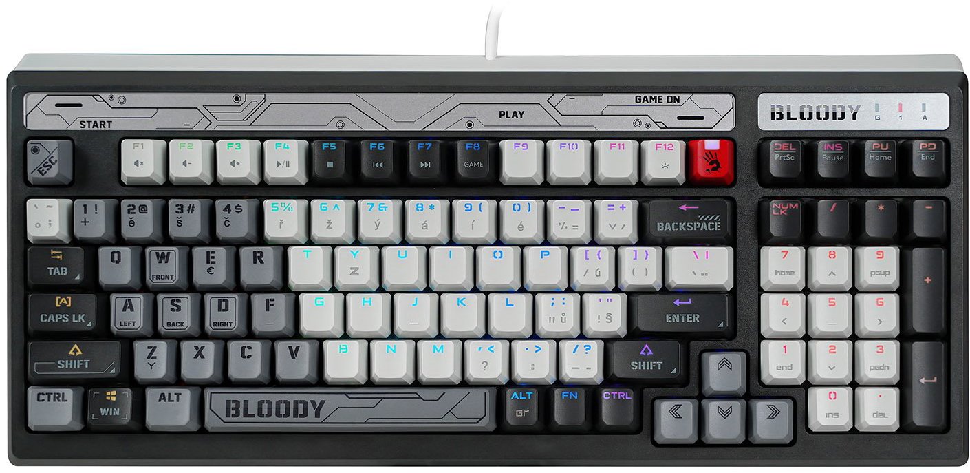 A4tech Bloody B950 RGB, Brown Switch, USB, šedá - CZ