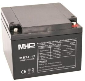 MHPower olověný akumulátor AGM 12 V/24 Ah, Terminál T1 - M6, MS24-12