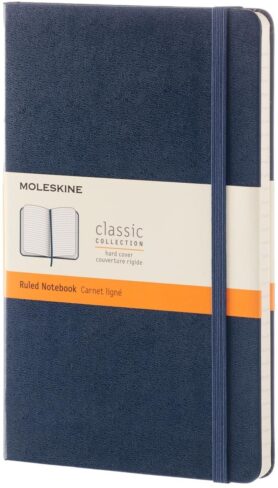 MOLESKINE L, tvrdé desky, linkovaný, modrý