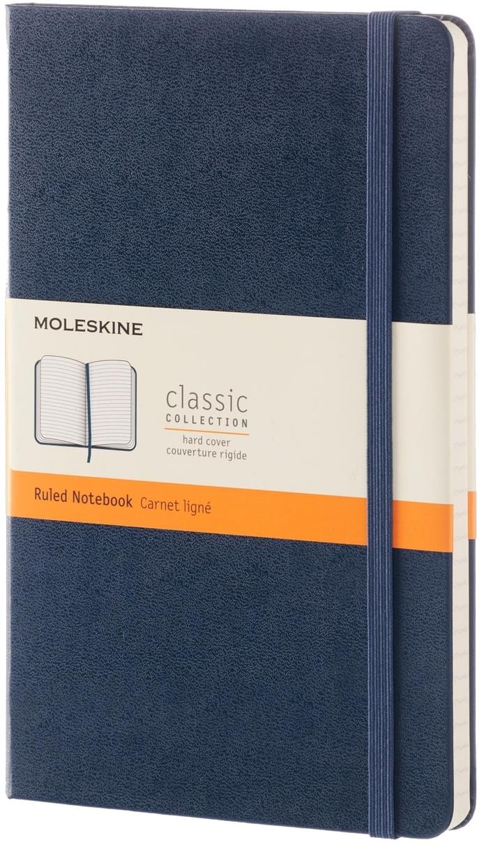 MOLESKINE L, tvrdé desky, linkovaný, modrý