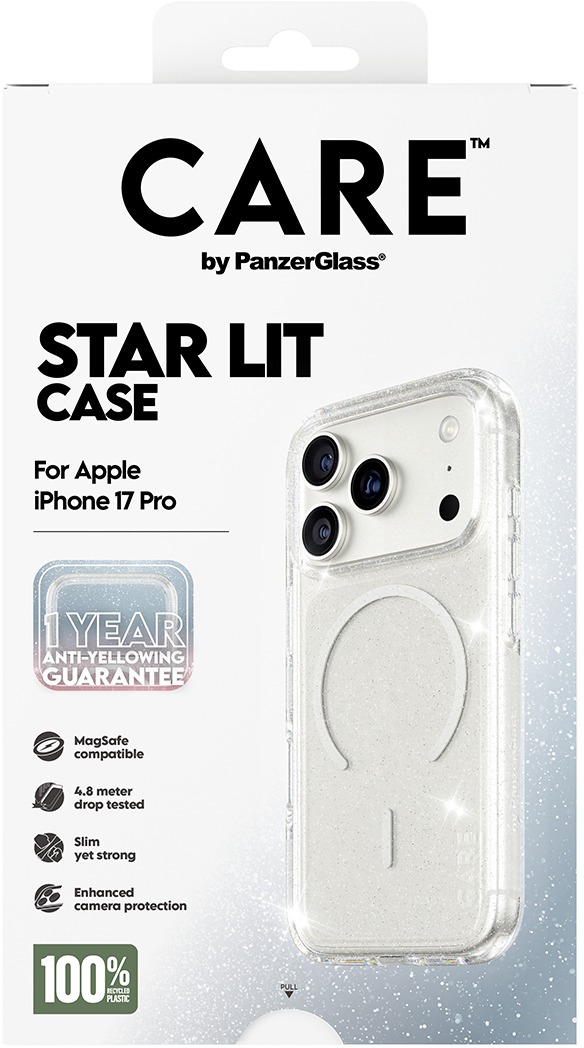 PanzerGlass CARE kryt Apple iPhone 17 Pro Star Lit třpytivý/bílý MagSafe