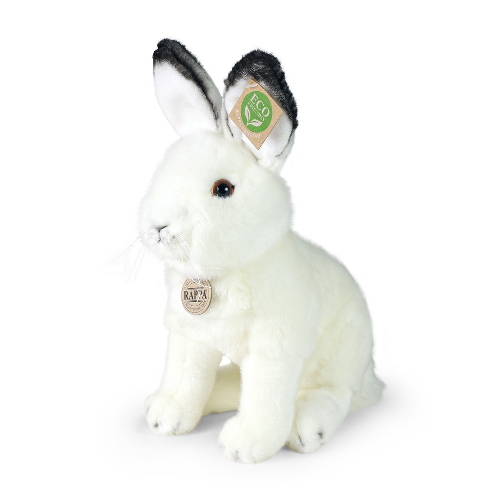 Rappa Plyšový zajíc polární sedící 30 cm ECO-FRIENDLY