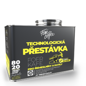 Fixi Coffee Fofr kafe – Technologická přestávka, směs výběrové kávy zrnková / stylový plechový kanystr / 250 g